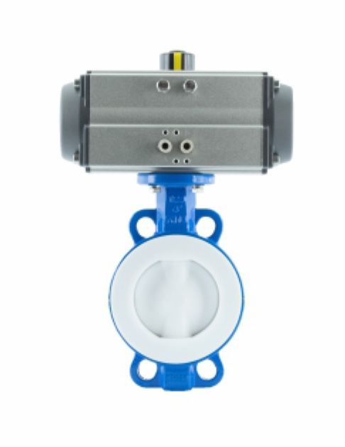 气动对夹分体四氟蝶阀